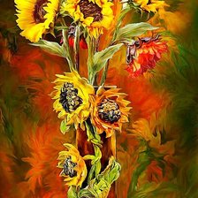 Схема вышивки «яркие подсолнухи»