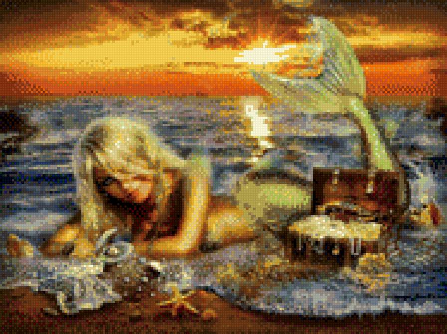 Русалка на закате - предпросмотр