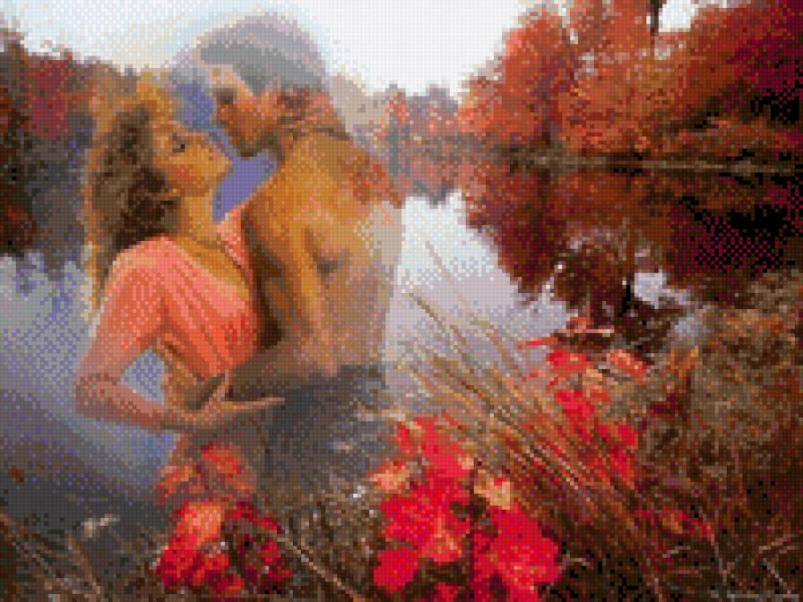 пара - мужчина, любовь, осень, пара, девушка, вода - предпросмотр