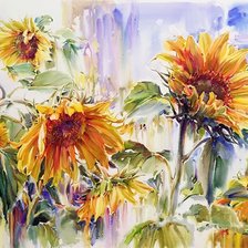 Схема вышивки «подсолнухи»