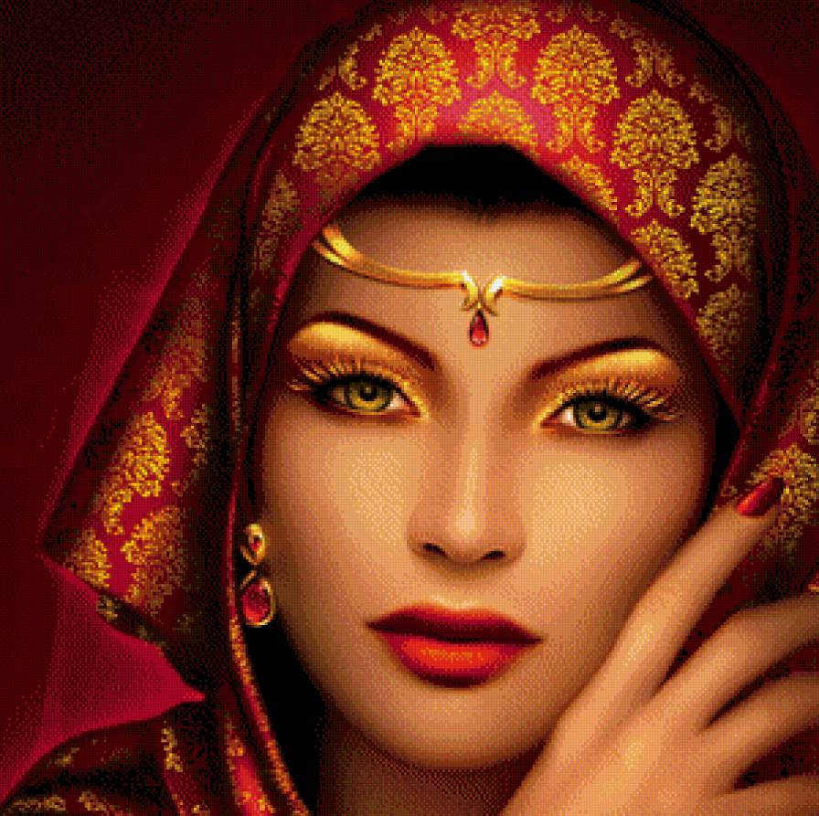 Серия "Нежность и золото востока" - взгляд, глаза, девушка, восток - предпросмотр