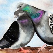 Схема вышивки «Голубки»