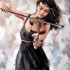 Схема вышивки «скрипачка»