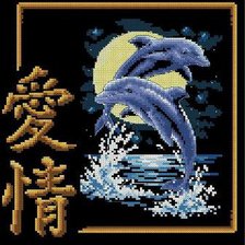 Схема вышивки «дельфины»