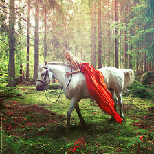 Схема вышивки «Девушка на лошади»