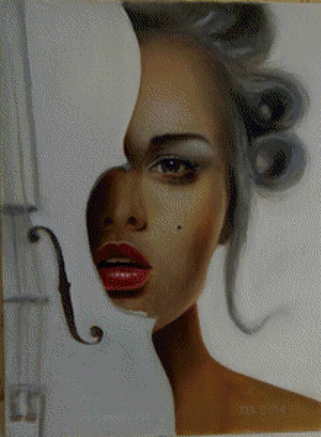 скрипачка - девушка, портрет, скрипка - предпросмотр