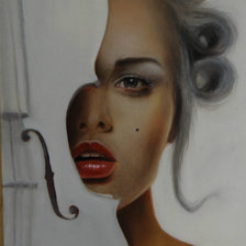 Схема вышивки «скрипачка»