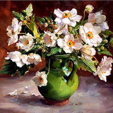 Схема вышивки «цветы шиповника в кувшине»