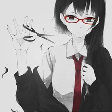 Схема вышивки «Девушка обрезает себе волосы»