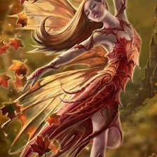 Схема вышивки «Chica con hojas»