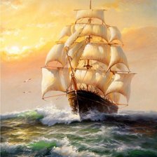 Схема вышивки «Парусник»