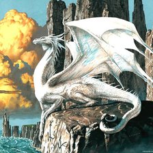 Схема вышивки «Дракон на скале»