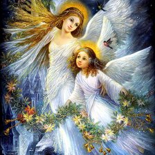 Схема вышивки «рождественские ангелы»