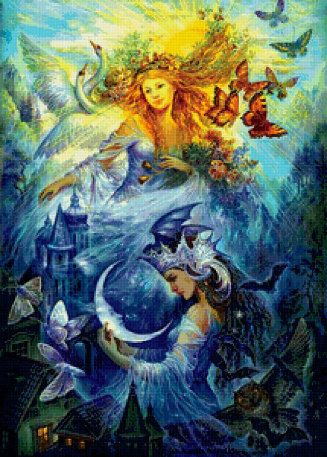 день и ночь - ночь, девушка, зло, фентези, сказка, добро, день - предпросмотр