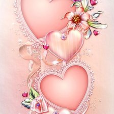 Схема вышивки «двойная рамка для фото с сердцем»