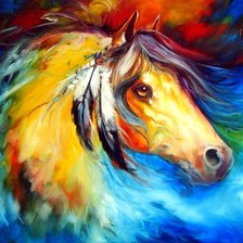 Схема вышивки «яркая лошадь»