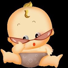 Схема вышивки «пупс в очках»