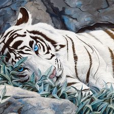 Схема вышивки «белый тигр»