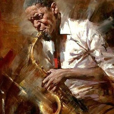 Схема вышивки «Саксафонист»