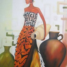 Схема вышивки «Africana con Jarrones»