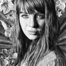 Схема вышивки «девушка в сером»