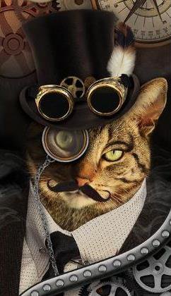 Стим. - steampunk, cat - оригинал