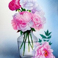 Схема вышивки «пионы в вазе»