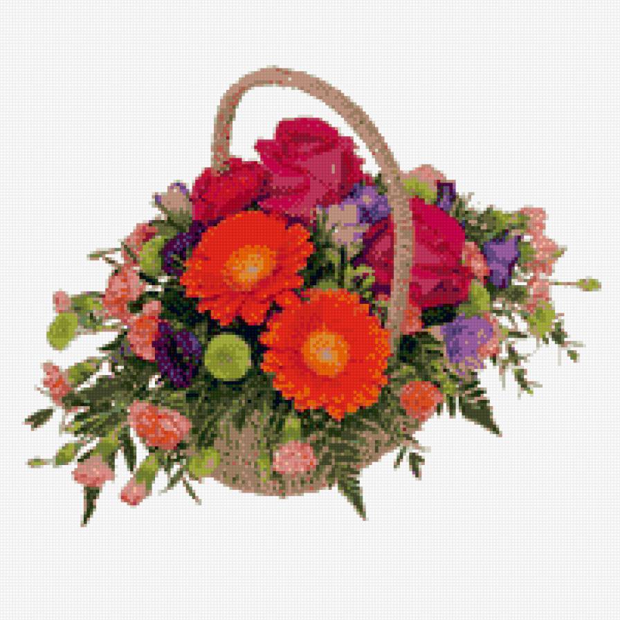 Герберы - цветы, корзинка, букет - предпросмотр
