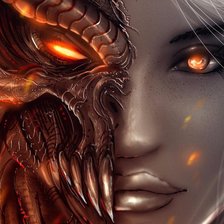 Схема вышивки «маска  огня»