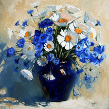 Васильки с ромашками