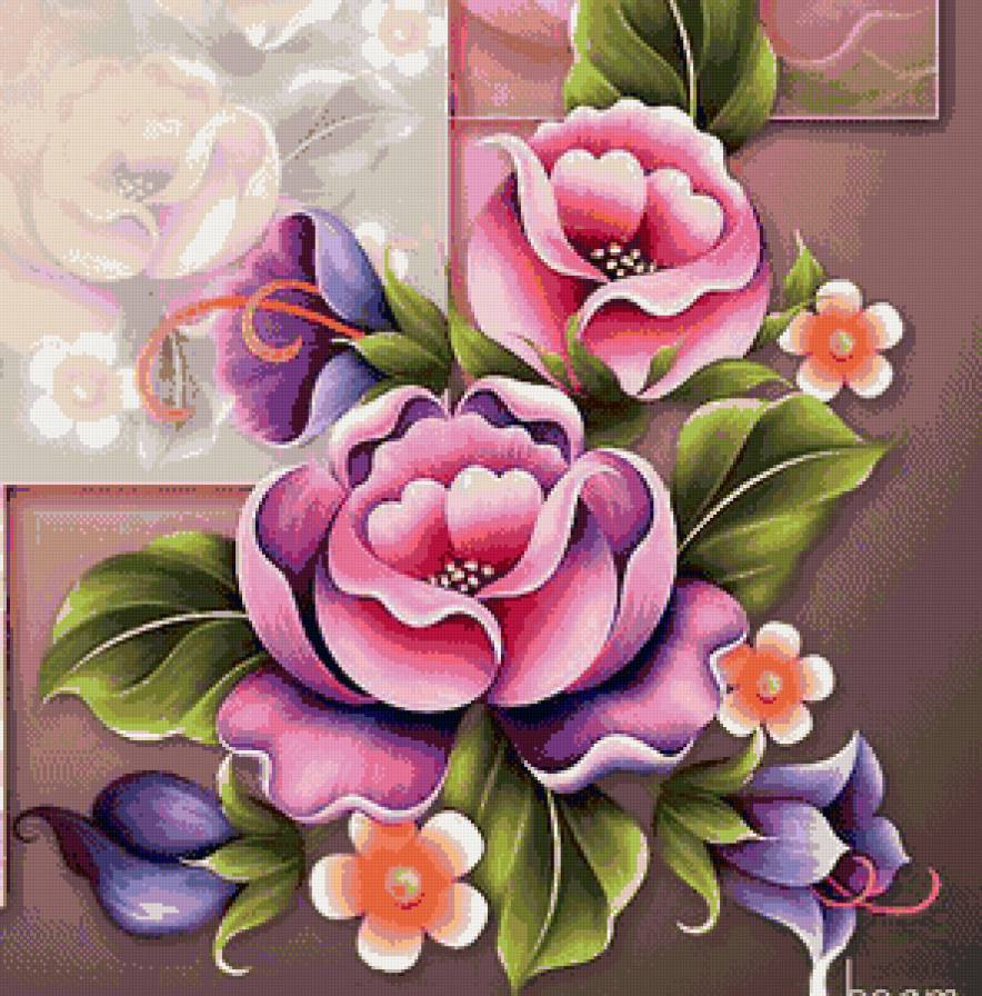 подушка с цветами - нежность, подушка, роза, цветок - предпросмотр