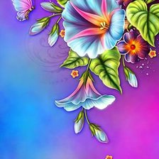 Схема вышивки «барвинок и бабочки»