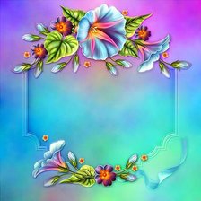 Схема вышивки «рамка для фото с барвинком»