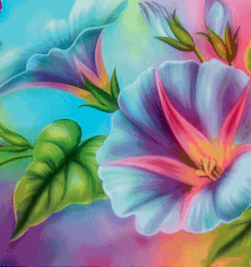 подушка с барвинком - панно, барвинок, цветы, подушка - предпросмотр