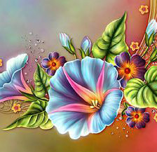 Схема вышивки «панно с барвинком»