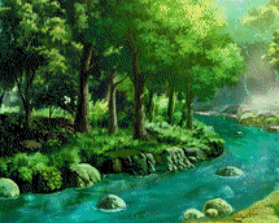 ручей в лесу - природа - предпросмотр