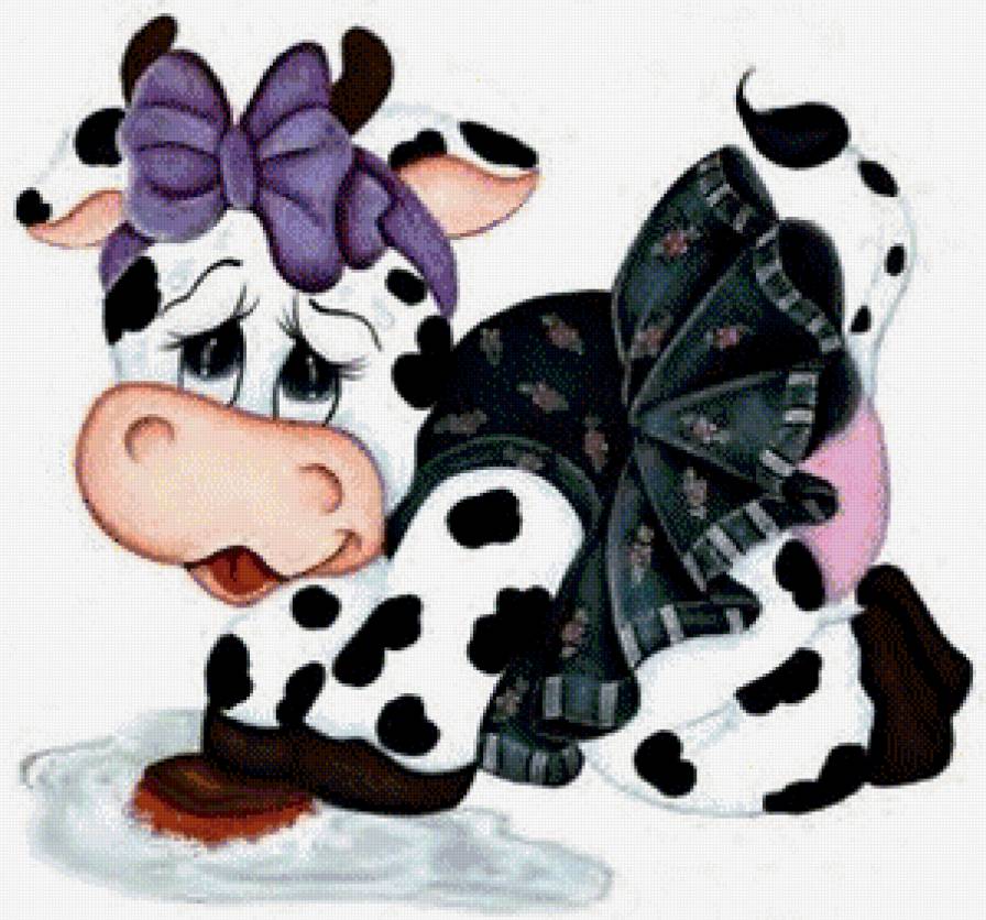 Серия "Мультяшки" - бантик, платье, красавица, коровка, корова, приколы - предпросмотр