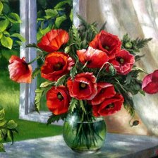 Схема вышивки «красные маки»