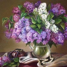 Схема вышивки «сирень»