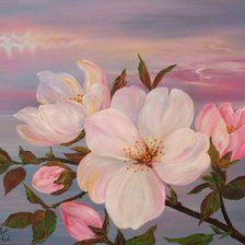 Схема вышивки «нежный цвет яблони»