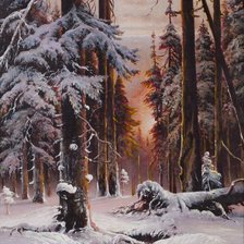 Схема вышивки «зимний лес»