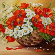 Схема вышивки «маки и ромашки»