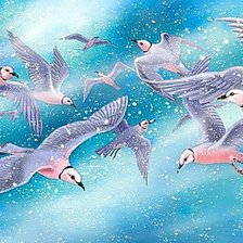 Схема вышивки «стая птиц»