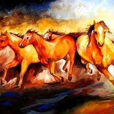 Схема вышивки «лошади на скаку»