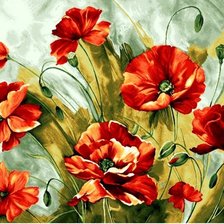 Схема вышивки «панно с маками»