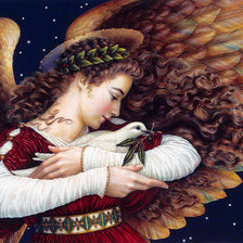 Схема вышивки «ангел с голубем»