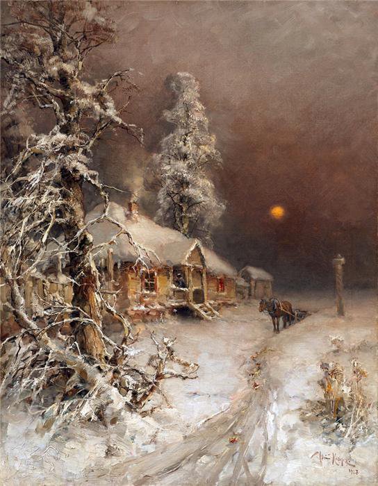 Зимний стан - картина, пейзаж - оригинал