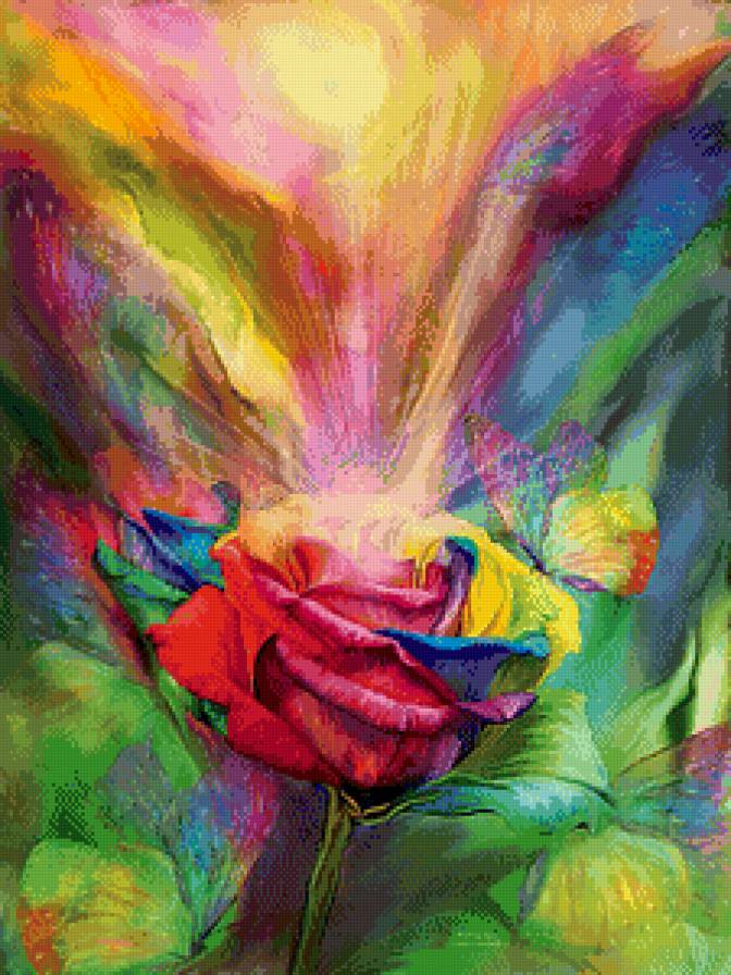 магия розы - цветок, краски, магия, роза - предпросмотр