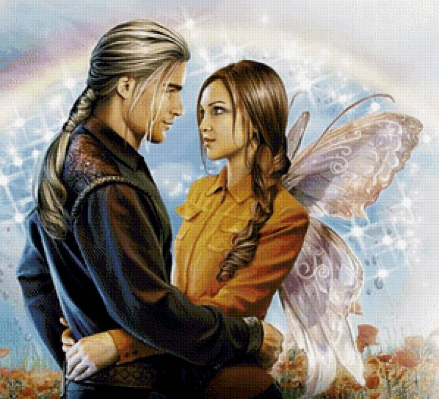 Фэнтези - фэнтези, фея, девушка, влюбленные, парень, пара, любовь - предпросмотр