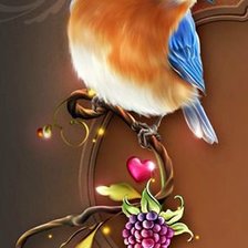 Схема вышивки «панно с птичкой»